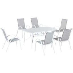 Outsunny Muebles de jardín 150x90x71 cm gris claro
