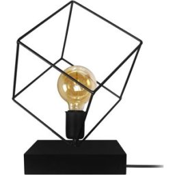 Tosel Lámpara de mesa cubo metal negro