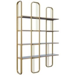 Dmora Estante para libros efecto madera amarillo 125x28 h180 cm