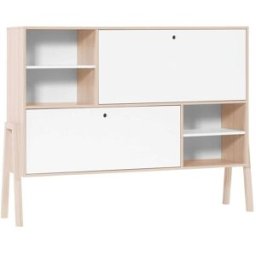 Calicosy Aparador 2 puertas abatibles l160 cm - blanco y beige