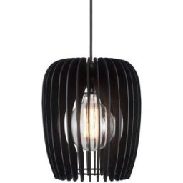 Nordlux Lámpara de techo colgante de madera negro con pantalla abierta ø24 cm