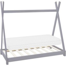 ML-Design Cama infantil tipi 70 x 140 cm color gris con colchón espuma fría
