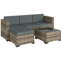 Outsunny Conjunto de jardín 188x120x61 cm gris oscuro