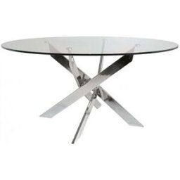 Home Heavenly Mesa de centro redonda ø80 cm de cristal con patas metal