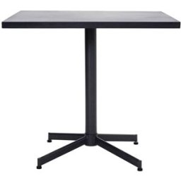house doctor Mesa de comedor cuadrada de metal negro para 4 personas
