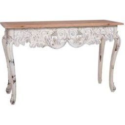 Wanderlust deco Recibidor-consola de madera blanco envejec y natural 120x40x77