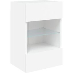 Maison Chic Mueble tv de pared madera blanco 40x30x60,5 cm