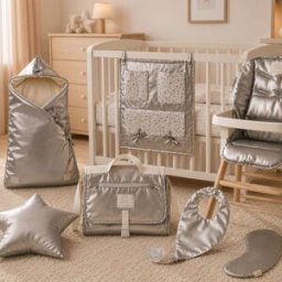 Petit Alo Set 7 piezas habitación bebé polipiel Plata