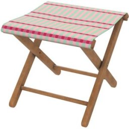 Vent de Bohème Taburete plegable de eucalipto y tela outdoor diseño de rayas laguna