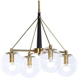 NIYLO Lámpara de techo de acero y cristal dorado 50x50x144 cm