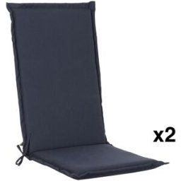 NIYLO Conjunto de 2 cojines de silla exterior en poliéster azul 42x4x115 cm