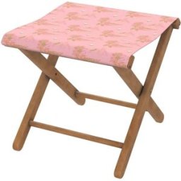 Vent de Bohème Taburete plegable de eucalipto con tela outdoor diseño floral rosa