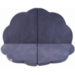 MeowBaby Alfombra de juego para niños, nube 160x160cm, terciopelo, gris-azul