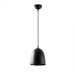 Wonderlamp Lámpara de techo negro de metal y decoración en relieve