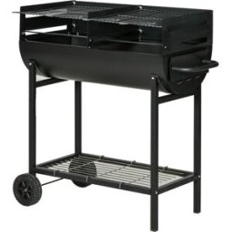 Outsunny Barbacoa de carbón 90x45x96 cm negro