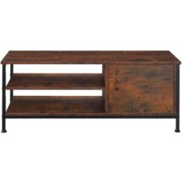 Tectake Mueble bajo tv 110x40x45,5cm, madera industrial oscura, rústica