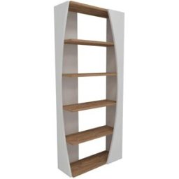 Calicosy Estantería 5 estantes decoración blanco y pino atlántico alt150 cm