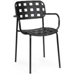 Bizzotto Conjunto de 2 sillas de acero con asiento negro