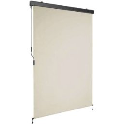 Tectake Toldo vertical con manivela, 2 soportes pared, 120x250 cm, beige