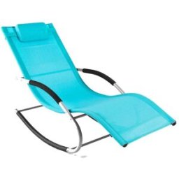 SoBuy Muebles de jardin mecedora silla tumbona de exterior reclinable