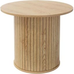 ML-Design Mesa de centro redonda con tablero sobresaliente Ø60 x 50 cm marrón