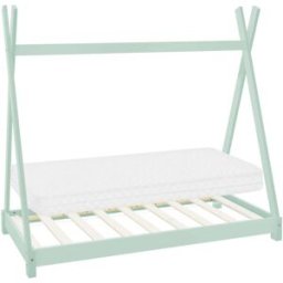 ML-Design Cama infantil tipi 70 x 140 cm color menta con colchón espuma fría