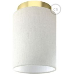 Creative Aplique de pared con pantalla blanca y detalles en latón