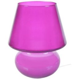 Tosel Lámpara de mesa champiñón vidrio rosa