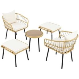 Urban Meuble Sofá 2 plazas, tela chenilla beige, con soporte para teléfono