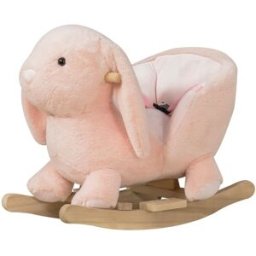 Homcom Caballito balancín para bebé 60x33x50 cm rosa
