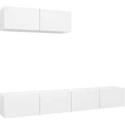 Maison Chic Muebles de salón tv 3 uds madera de blanco 100x30x30 cm