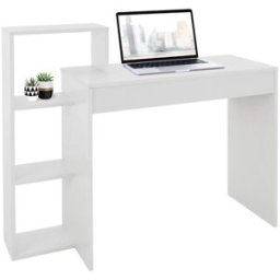 ML-Design Escritorio con estantería 110x72x40 cm Blanco Madera