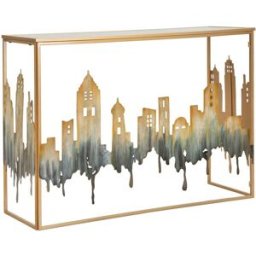Mauro Ferretti Consola de metal y espejo multicolor cm 110x38,5x81