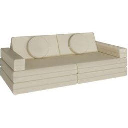 Tectake Sofá de juegos 8 piezas, disposición flexible apilable beige