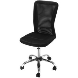 Maison Chic Silla de oficina de poliéster negro de 43x58x100 cm.