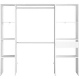 Concept Usine Vestidor de diseño 6 estantes + 1 cajón + 2 armarios blanco