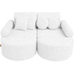 MeowBaby Sofá modular infantil de tejido bouclé 12 pcs