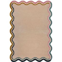 Novatrend Alfombra de salón de diseño en beige 120x170 cm