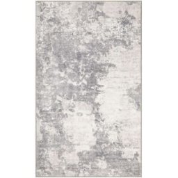Wecon Home Alfombra de baño efecto vintage gris y blanco 70x120