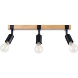 Sollux Lighting Lámpara de techo madera negra acero/madera alt. 14 cm