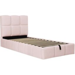 MODFU Cama infantil tapizada con almacenaje usb y somier 90x200 cm rosa