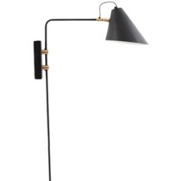 house doctor Aplique con enchufe e interruptor metal 46cm