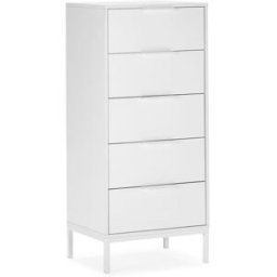 HOMN Cómoda alta 5 cajones color blanco