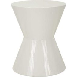 Mauro Ferretti Mesa de centro de metal blanco brillante, ø 45x55 cm