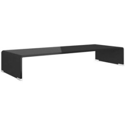 Maison Chic Soporte tv/elevador monitor vdrio negro 80x30x13 cm