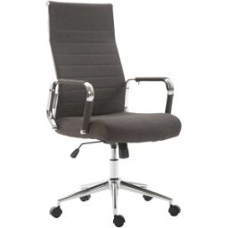 CLP Silla de oficina giratoria regulable en tela gris oscuro