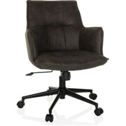 hjh LIVING Silla home office tela gris oscuro