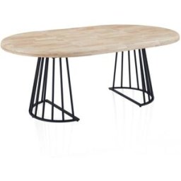 duehome Mesa de comedor redonda extensible 120-200x120 cm negro roble