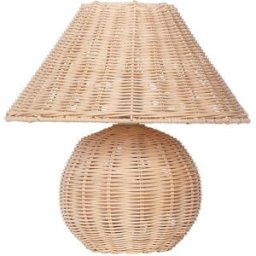 Beliani Lámpara de mesa ratán natural