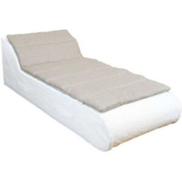 MX HOME Cubrecama para diván de 1 plaza - Blanco con rayas beige